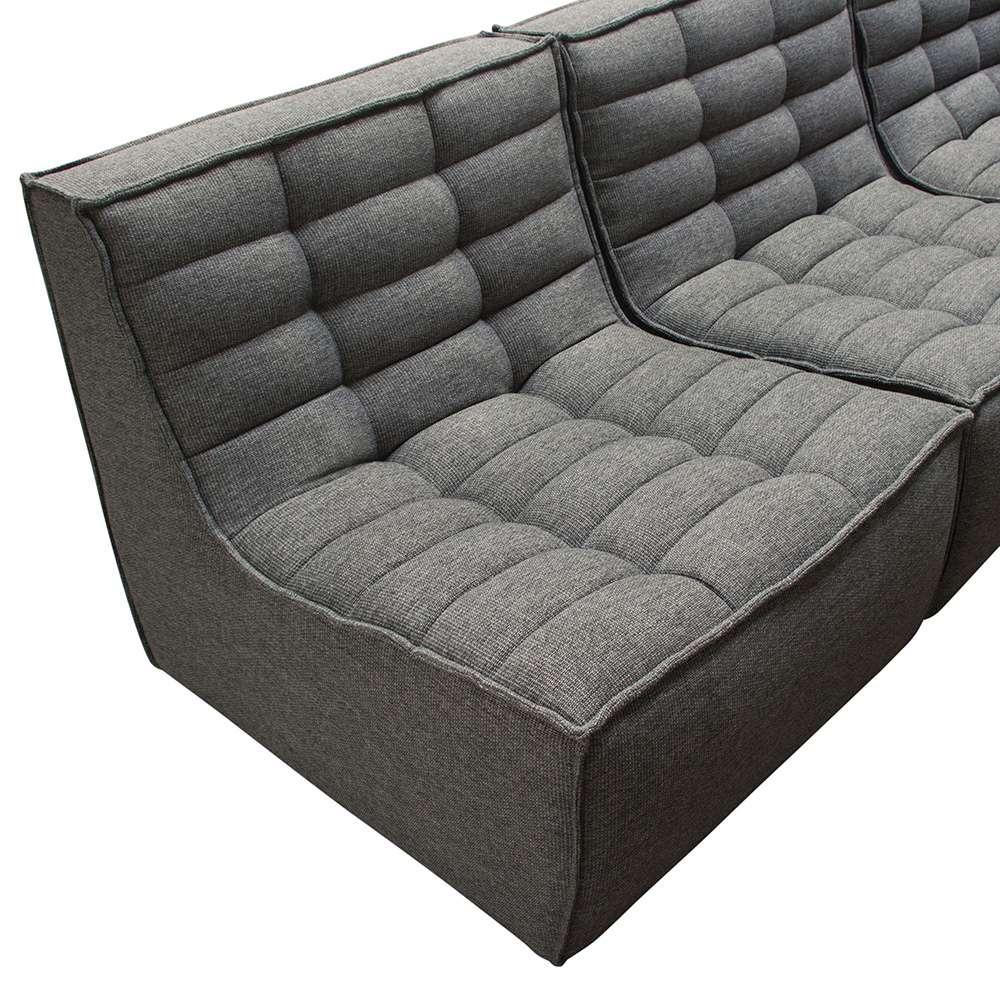 Diamond Sofa - Marshall 5PC Corner Modular Sectional w/ Scooped Seat in Grey Fabric - MARSHALL5PCGR veiw 3