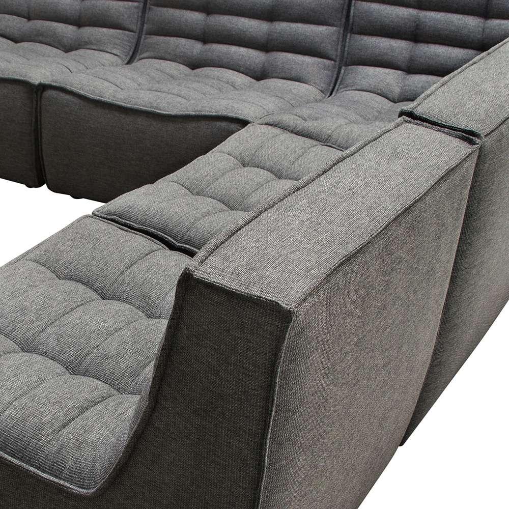 Diamond Sofa - Marshall 5PC Corner Modular Sectional w/ Scooped Seat in Grey Fabric - MARSHALL5PCGR veiw 4