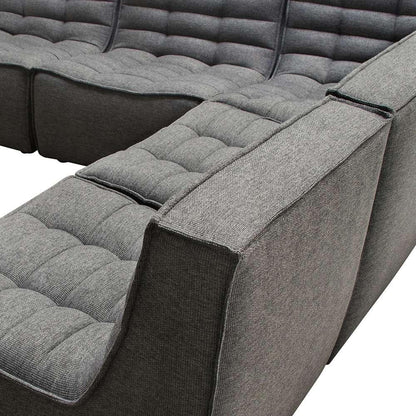 Diamond Sofa - Marshall 5PC Corner Modular Sectional w/ Scooped Seat in Grey Fabric - MARSHALL5PCGR veiw 4