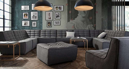 Diamond Sofa - Marshall Scooped Seat Ottoman in Grey Fabric - MARSHALLOTGR veiw 9