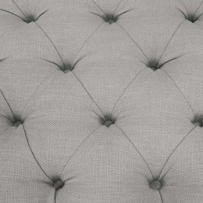 Diamond Sofa - Mateo Black Powder Coat Metal Large Linen Tufted Bench - Grey - MATEOBELGR veiw 5