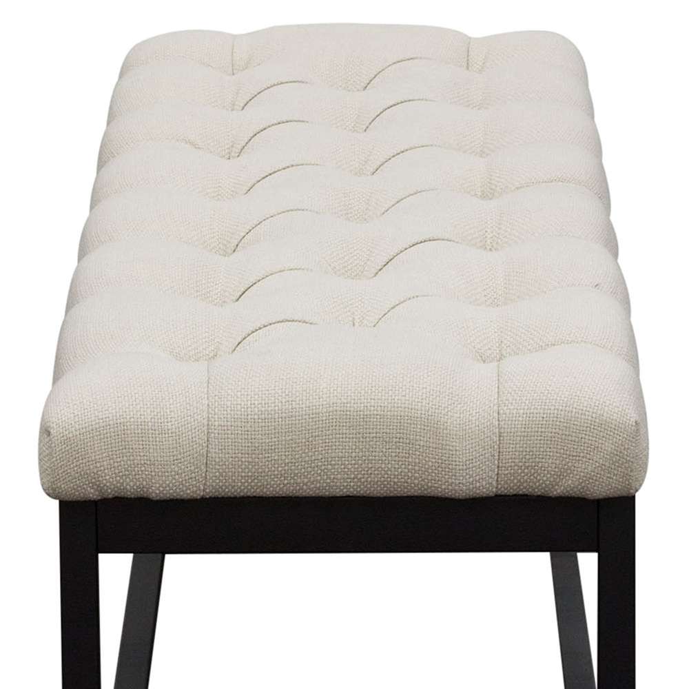 Diamond Sofa - Mateo Black Powder Coat Metal Small Linen Tufted Bench - Desert Sand Linen - MATEOBESSD veiw 4