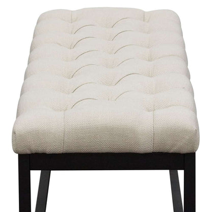 Diamond Sofa - Mateo Black Powder Coat Metal Small Linen Tufted Bench - Desert Sand Linen - MATEOBESSD veiw 4