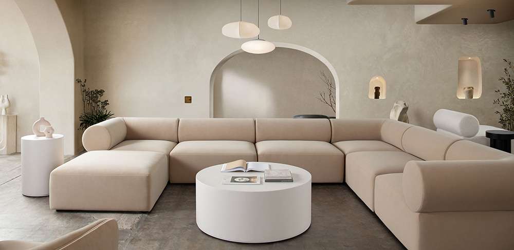 Diamond Sofa - Montage Round Cocktail Table in Ivory Faux Cement Finish - MONTAGERCTIV veiw 7