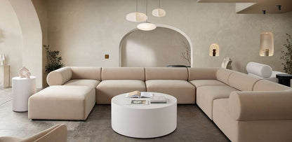 Diamond Sofa - Montage Round Cocktail Table in Ivory Faux Cement Finish - MONTAGERCTIV veiw 7