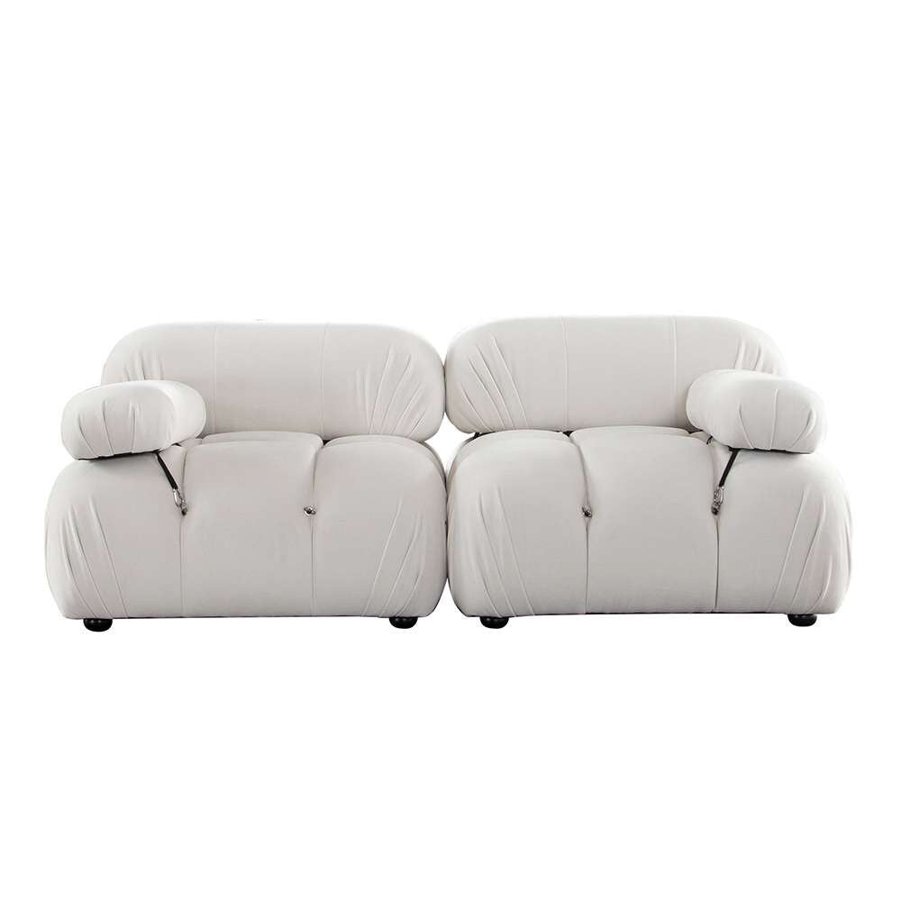 Diamond Sofa - Paloma 2PC Modular 74 Inch Sofa in Light Cream Velvet - PALOMA1LC1RCCM veiw 1