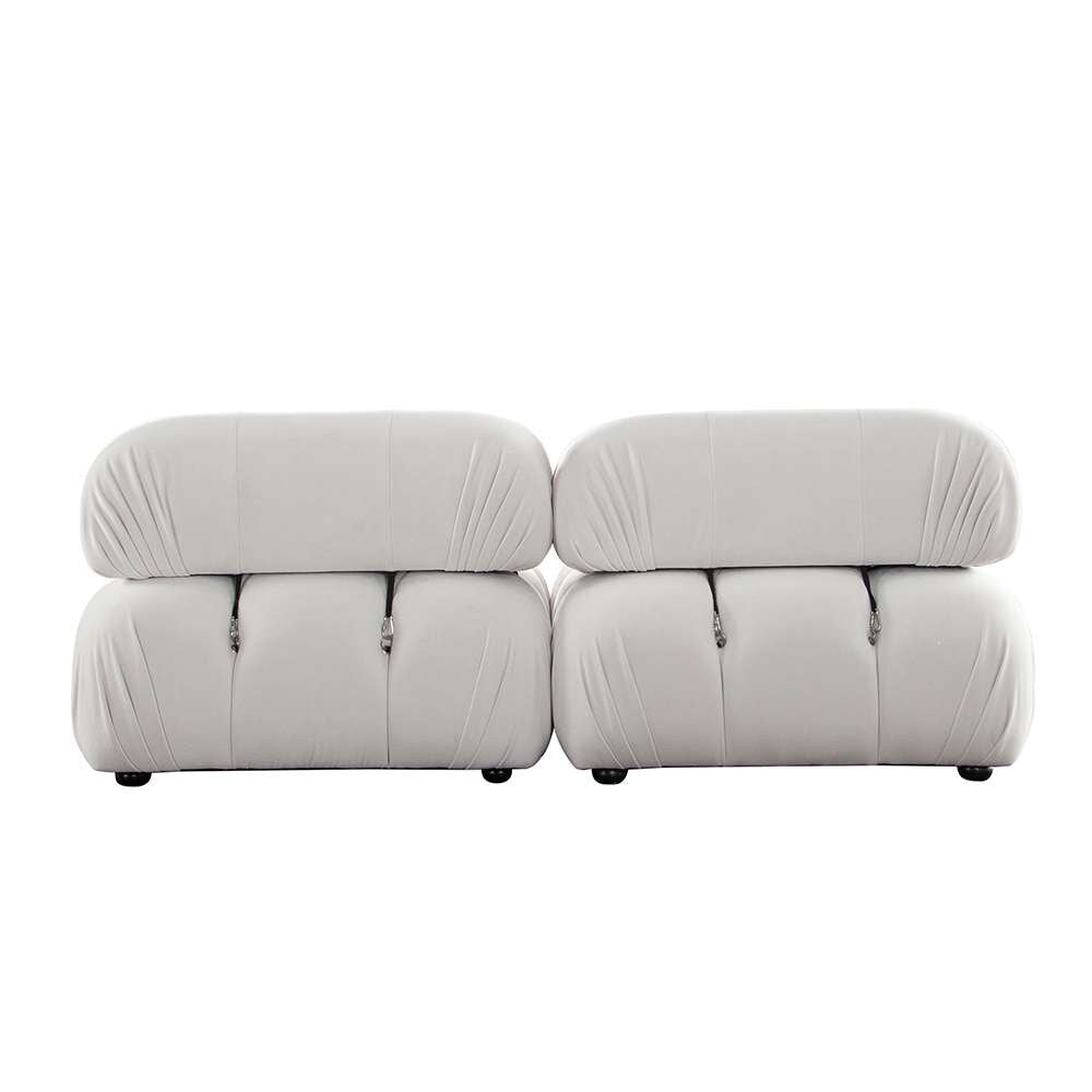 Diamond Sofa - Paloma 2PC Modular 74 Inch Sofa in Light Cream Velvet - PALOMA1LC1RCCM veiw 10