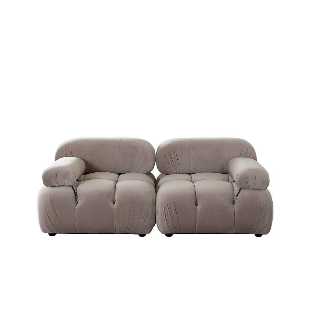 Diamond Sofa - Paloma 2PC Modular 74 Inch Sofa in Mink Tan Velvet - PALOMA1LC1RCTN veiw 1