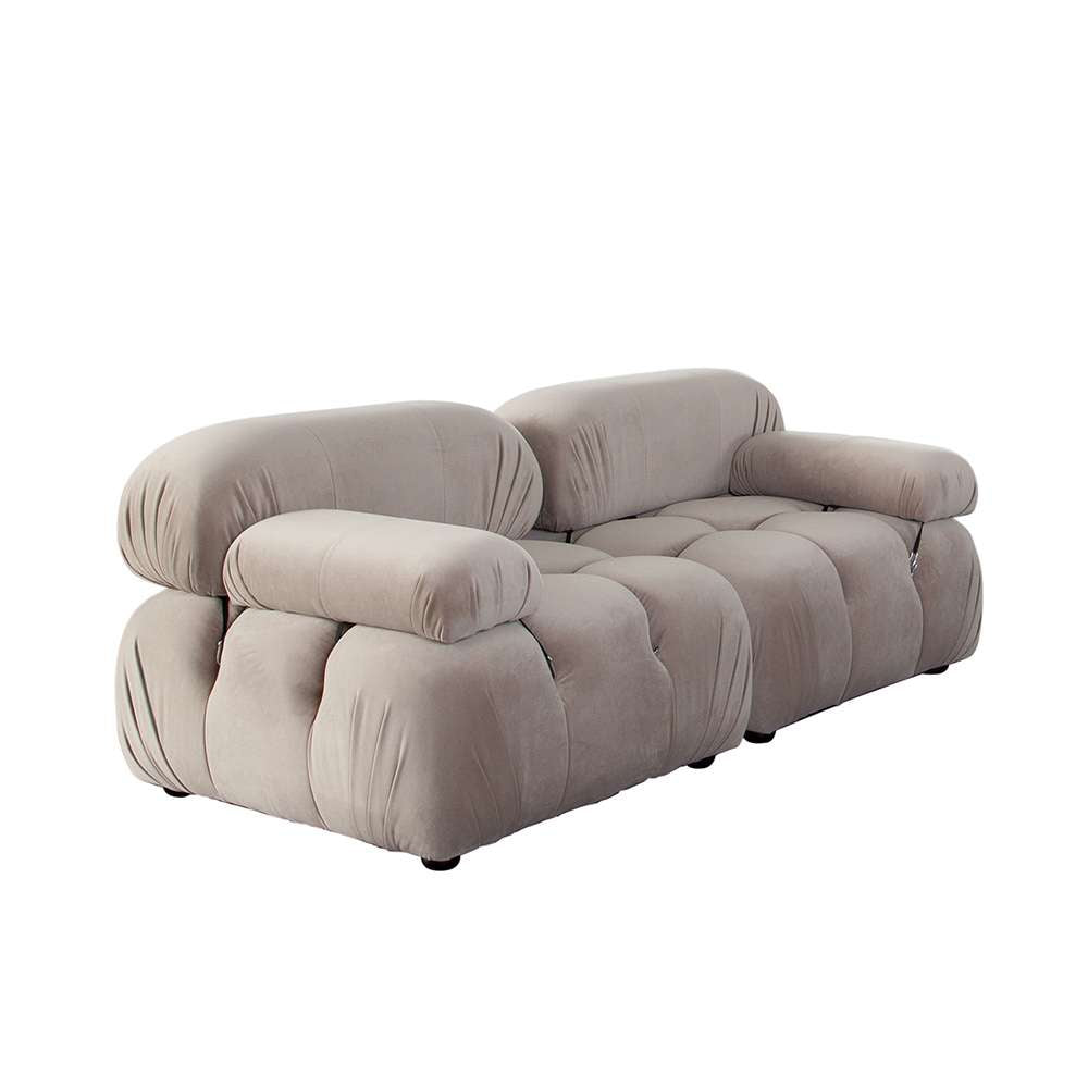 Diamond Sofa - Paloma 2PC Modular 74 Inch Sofa in Mink Tan Velvet - PALOMA1LC1RCTN veiw 2