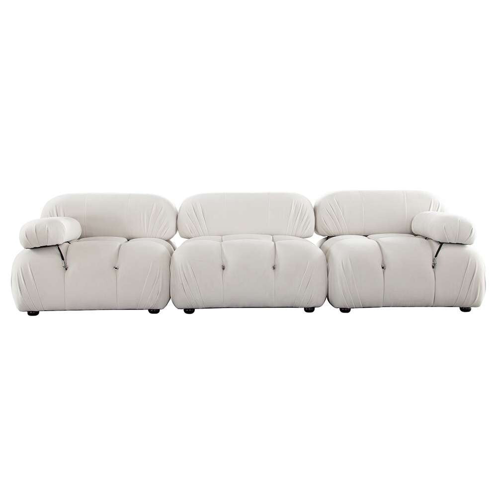 Diamond Sofa - Paloma 3PC Modular 111 Inch Sofa in Light Cream Velvet - PALOMA1LC1AC1RCCM veiw 1