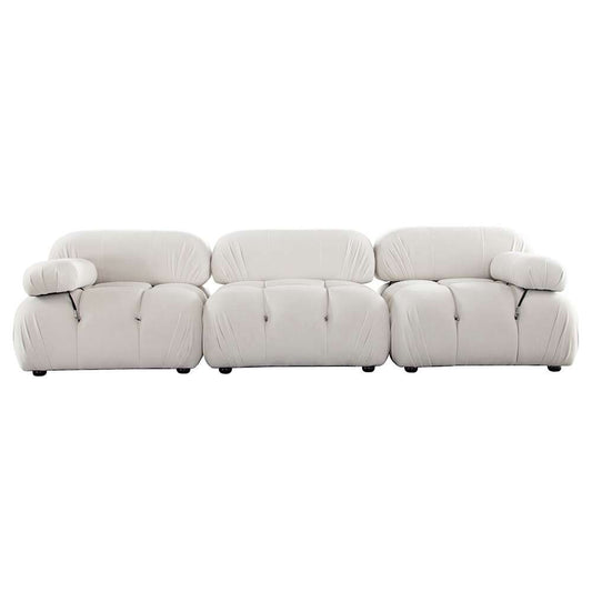 Diamond Sofa - Paloma 3PC Modular 111 Inch Sofa in Light Cream Velvet - PALOMA1LC1AC1RCCM veiw 1