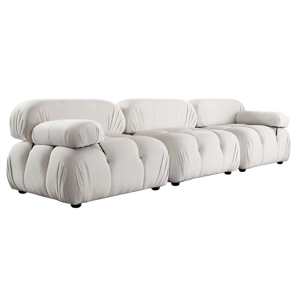 Diamond Sofa - Paloma 3PC Modular 111 Inch Sofa in Light Cream Velvet - PALOMA1LC1AC1RCCM veiw 2