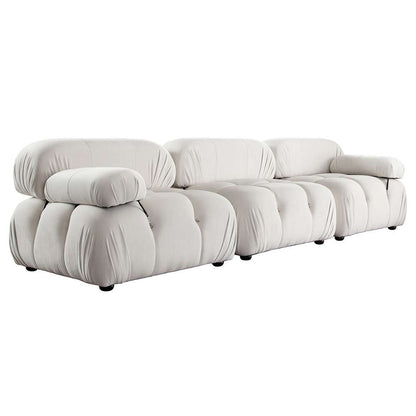 Diamond Sofa - Paloma 3PC Modular 111 Inch Sofa in Light Cream Velvet - PALOMA1LC1AC1RCCM veiw 2