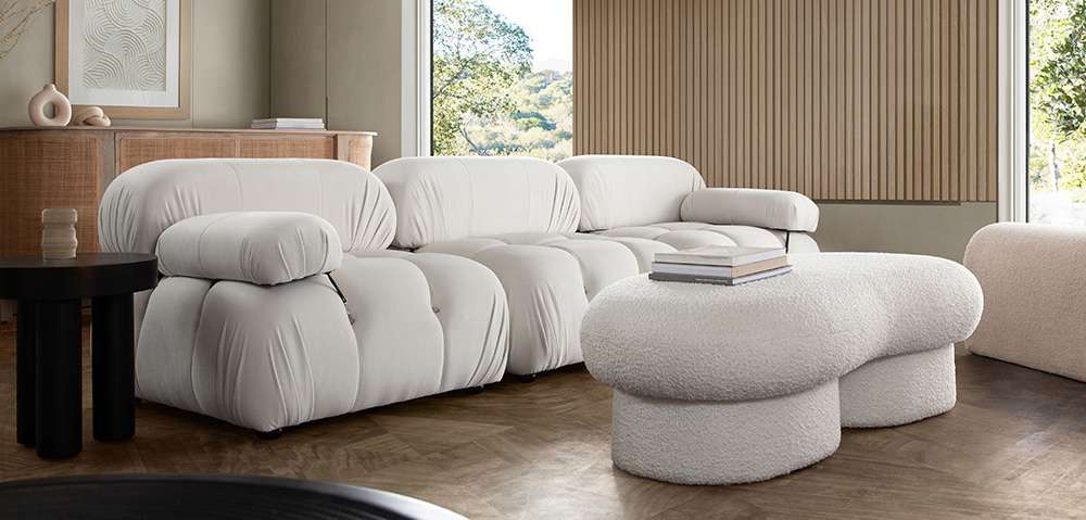 Diamond Sofa - Paloma 3PC Modular 111 Inch Sofa in Light Cream Velvet - PALOMA1LC1AC1RCCM veiw 10