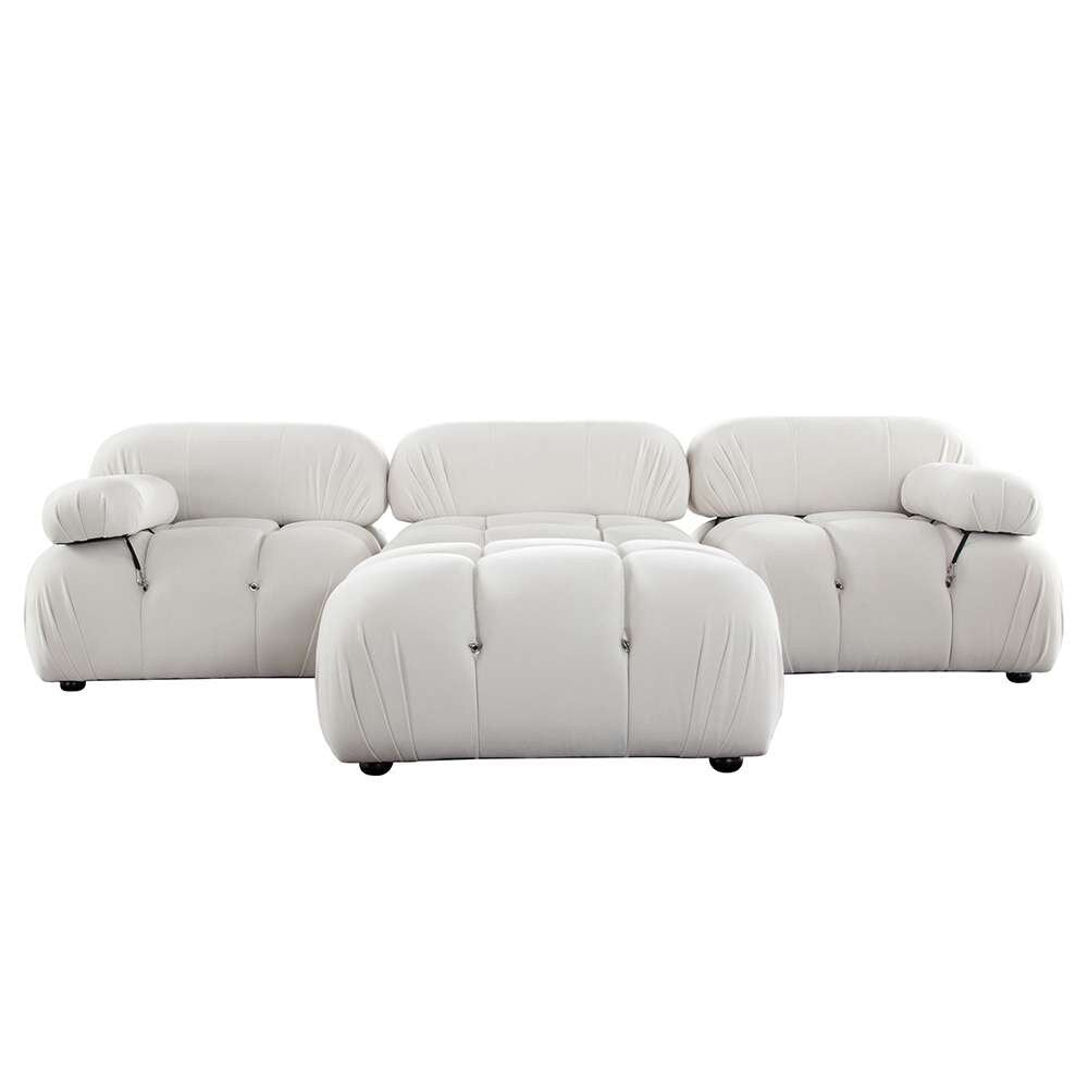 Diamond Sofa - Paloma 4PC Modular 111 Inch Reversible Chaise Sectional in Light Cream Velvet - PALOMA1LC1AC1RC1OTCM veiw 9