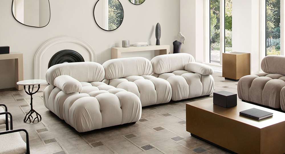 Diamond Sofa - Paloma 4PC Modular 111 Inch Reversible Chaise Sectional in Light Cream Velvet - PALOMA1LC1AC1RC1OTCM veiw 10