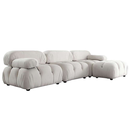 Diamond Sofa - Paloma 4PC Modular 111 Inch Reversible Chaise Sectional in Light Cream Velvet - PALOMA1LC1AC1RC1OTCM veiw 11