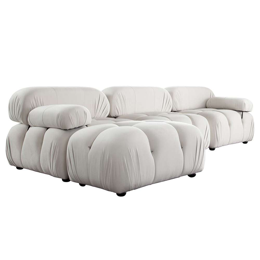 Diamond Sofa - Paloma 4PC Modular 111 Inch Reversible Chaise Sectional in Light Cream Velvet - PALOMA1LC1AC1RC1OTCM veiw 12