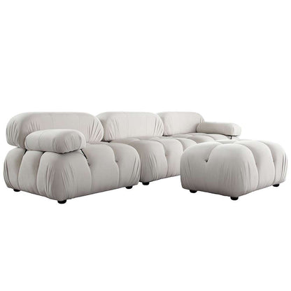 Diamond Sofa - Paloma 4PC Modular 111 Inch Reversible Chaise Sectional in Light Cream Velvet - PALOMA1LC1AC1RC1OTCM veiw 13
