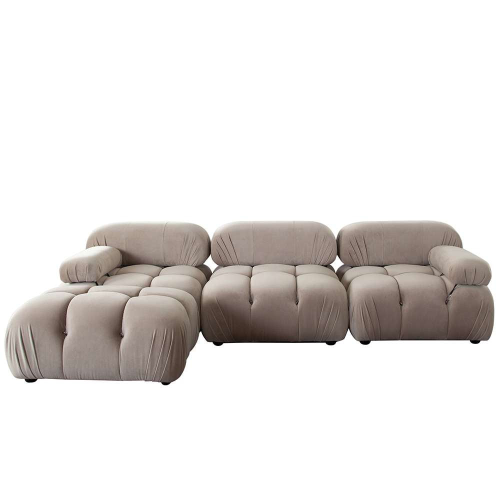 Diamond Sofa - Paloma 4PC Modular 111 Inch Reversible Chaise Sectional in Mink Tan Velvet - PALOMA1LC1AC1RC1OTTN veiw 1