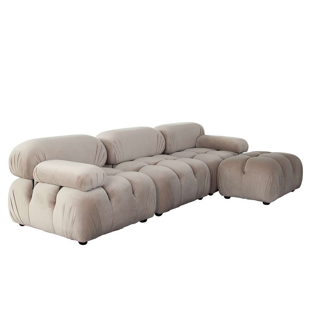 Diamond Sofa - Paloma 4PC Modular 111 Inch Reversible Chaise Sectional in Mink Tan Velvet - PALOMA1LC1AC1RC1OTTN veiw 11