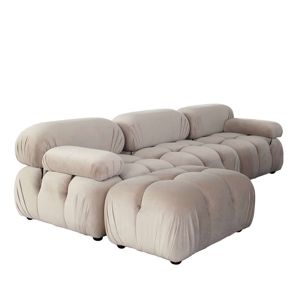 Diamond Sofa - Paloma 4PC Modular 111 Inch Reversible Chaise Sectional in Mink Tan Velvet - PALOMA1LC1AC1RC1OTTN veiw 12