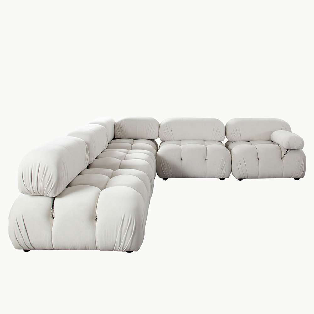 Diamond Sofa - Paloma 5PC Modular 111 Inch Corner Sectional in Light Cream Velvet - PALOMA1LC2AC1SC1RCCM veiw 2