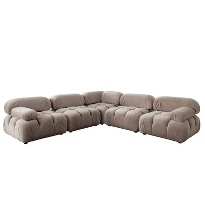 Diamond Sofa - Paloma 5PC Modular 111 Inch Corner Sectional in Mink Tan Velvet - PALOMA1LC2AC1SC1RCTN veiw 1