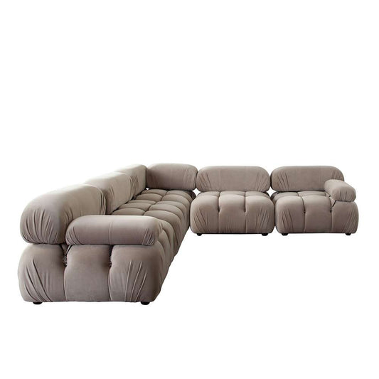 Diamond Sofa - Paloma 5PC Modular 111 Inch Corner Sectional in Mink Tan Velvet - PALOMA1LC2AC1SC1RCTN veiw 2