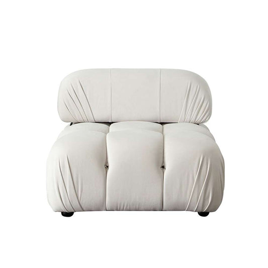 Diamond Sofa - Paloma Armless Chair in Light Cream Velvet - PALOMAACCM veiw 1
