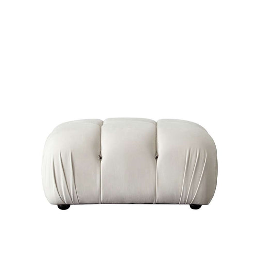 Diamond Sofa - Paloma Rectangle Ottoman in Light Cream Velvet - PALOMAOTCM veiw 1