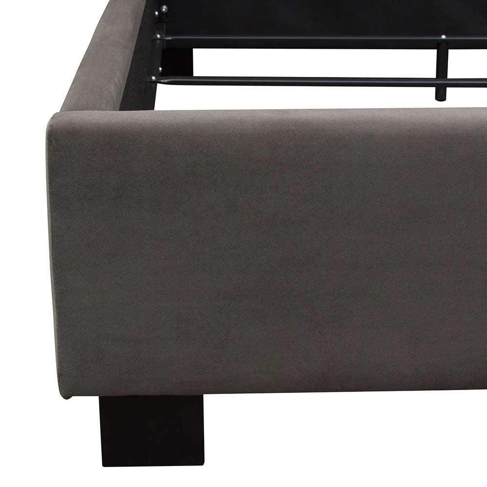 Diamond Sofa - Park Avenue Eastern King Tufted Bed with Vintage Wing in Smoke Grey Velvet - PARKAVESKEKBED veiw 6