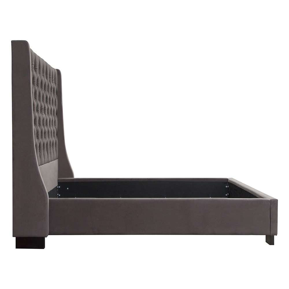 Diamond Sofa - Park Avenue Eastern King Tufted Bed with Vintage Wing in Smoke Grey Velvet - PARKAVESKEKBED veiw 13