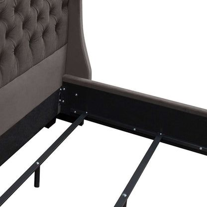 Diamond Sofa - Park Avenue Queen Tufted Bed with Vintage Wing in Smoke Grey Velvet - PARKAVESKQUBED veiw 3