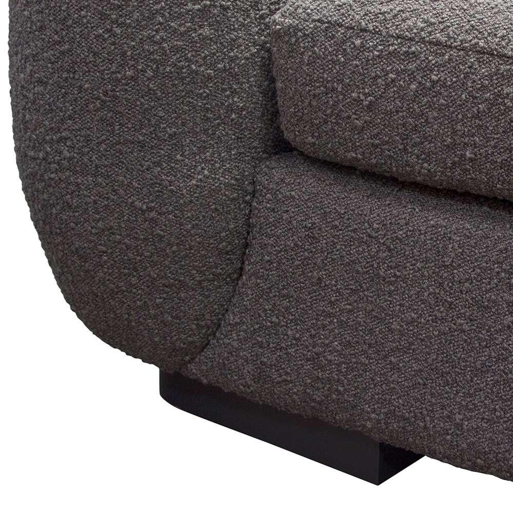 Diamond Sofa - Pascal Sofa in Charcoal Boucle Textured Fabric w/ Contoured Arms & Back - PASCALSOCC veiw 3