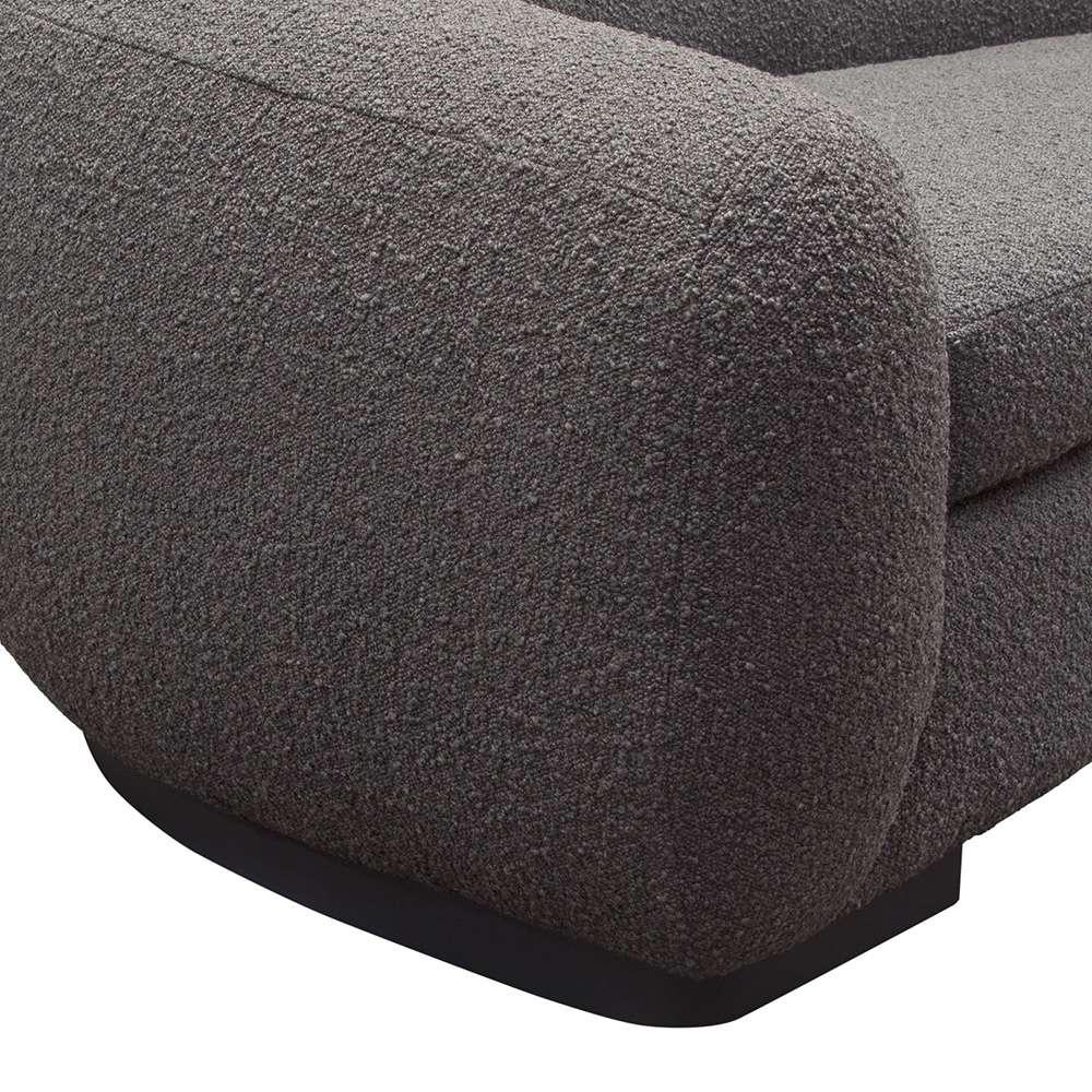 Diamond Sofa - Pascal Sofa in Charcoal Boucle Textured Fabric w/ Contoured Arms & Back - PASCALSOCC veiw 4