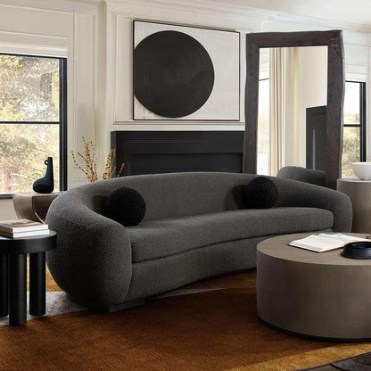 Diamond Sofa - Pascal Sofa in Charcoal Boucle Textured Fabric w/ Contoured Arms & Back - PASCALSOCC veiw 6