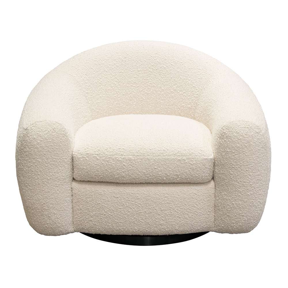 Diamond Sofa - Pascal Swivel Chair in Bone Boucle Textured Fabric w/ Contoured Arms & Back - PASCALCHBO veiw 1