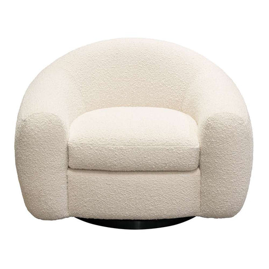 Diamond Sofa - Pascal Swivel Chair in Bone Boucle Textured Fabric w/ Contoured Arms & Back - PASCALCHBO veiw 1