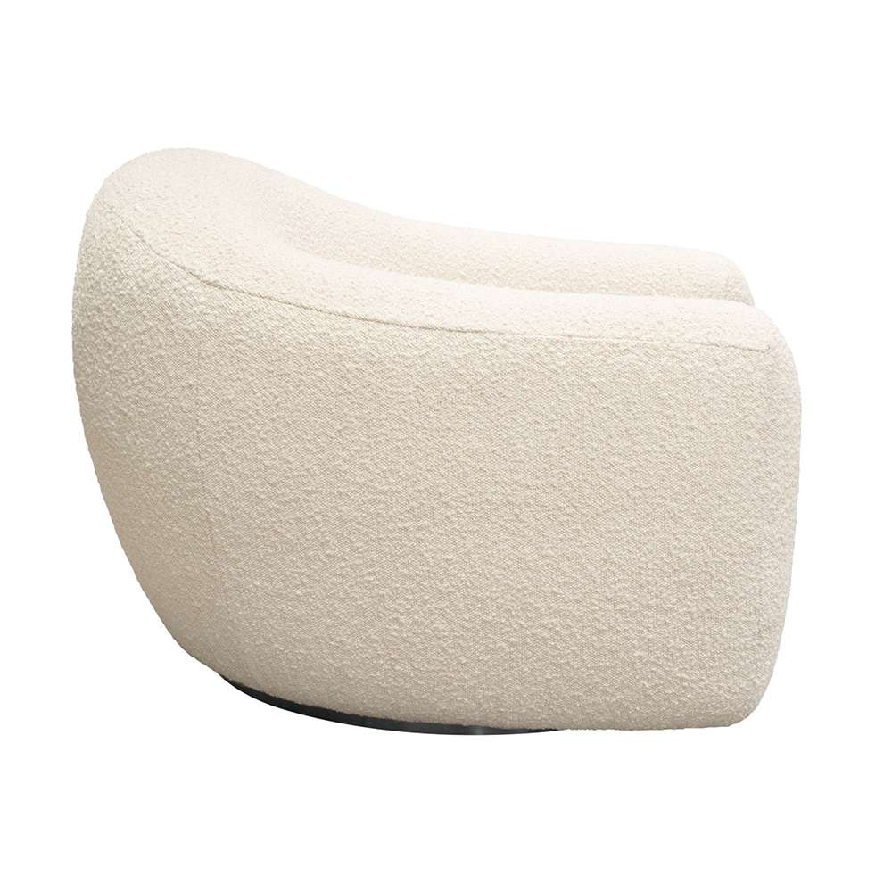 Diamond Sofa - Pascal Swivel Chair in Bone Boucle Textured Fabric w/ Contoured Arms & Back - PASCALCHBO veiw 6