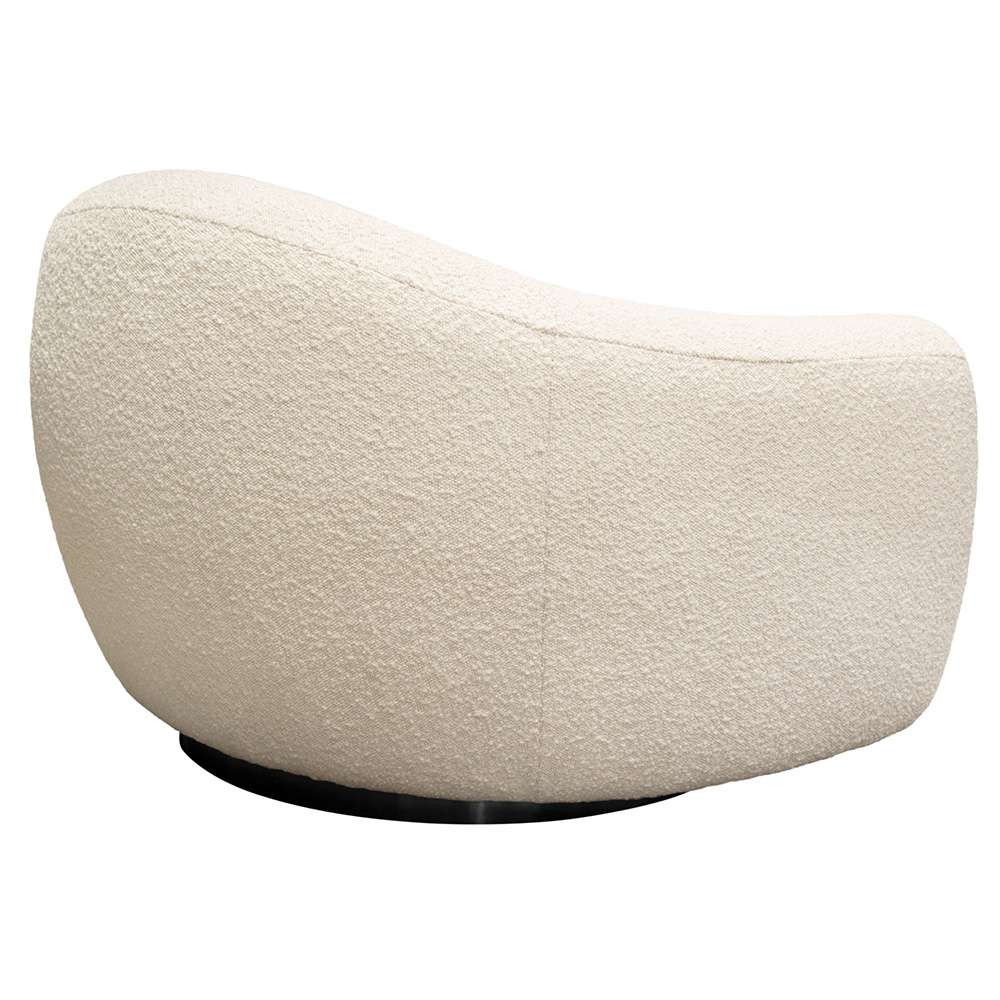 Diamond Sofa - Pascal Swivel Chair in Bone Boucle Textured Fabric w/ Contoured Arms & Back - PASCALCHBO veiw 7