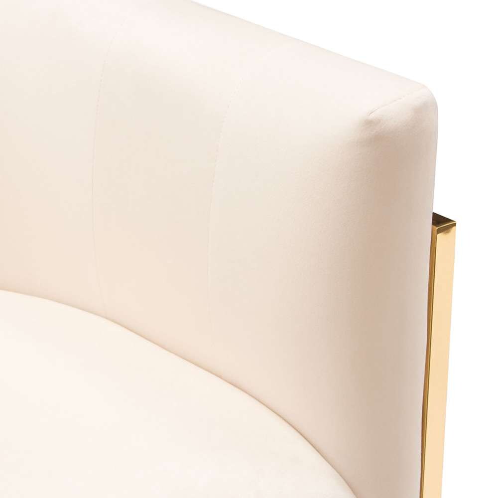 Diamond Sofa - Pandora Accent Chair in Cream Velvet with Polished Gold Stainless Steel Frame - PANDORACHCM veiw 4