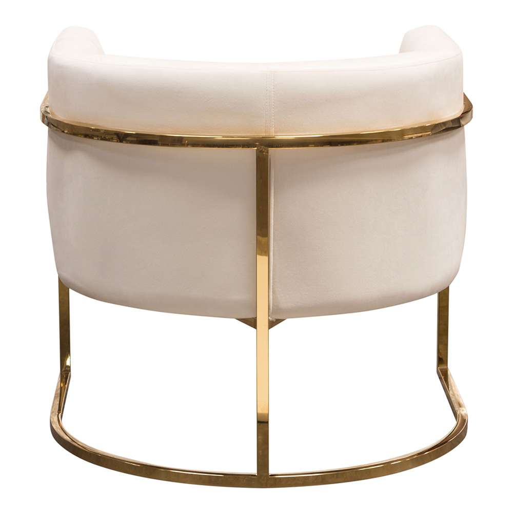 Diamond Sofa - Pandora Accent Chair in Cream Velvet with Polished Gold Stainless Steel Frame - PANDORACHCM veiw 11