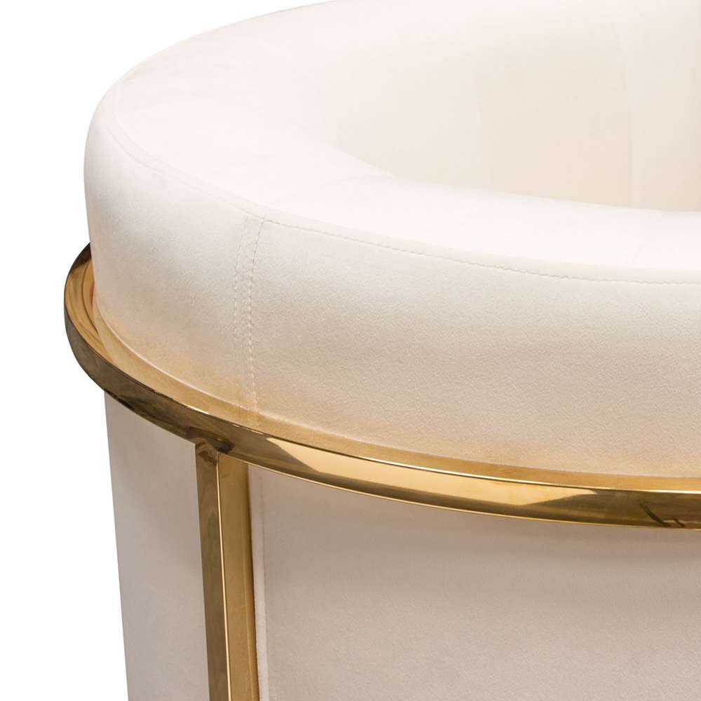 Diamond Sofa - Pandora Accent Chair in Cream Velvet with Polished Gold Stainless Steel Frame - PANDORACHCM veiw 12