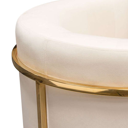 Diamond Sofa - Pandora Accent Chair in Cream Velvet with Polished Gold Stainless Steel Frame - PANDORACHCM veiw 12