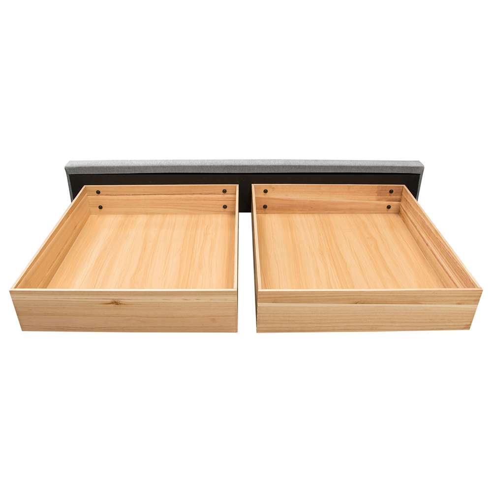 Diamond Sofa - Beverly Queen Bed with Integrated Footboard Storage Unit & Accent Wings in Grey Fabric - BEVERLYGRQUBED veiw 6