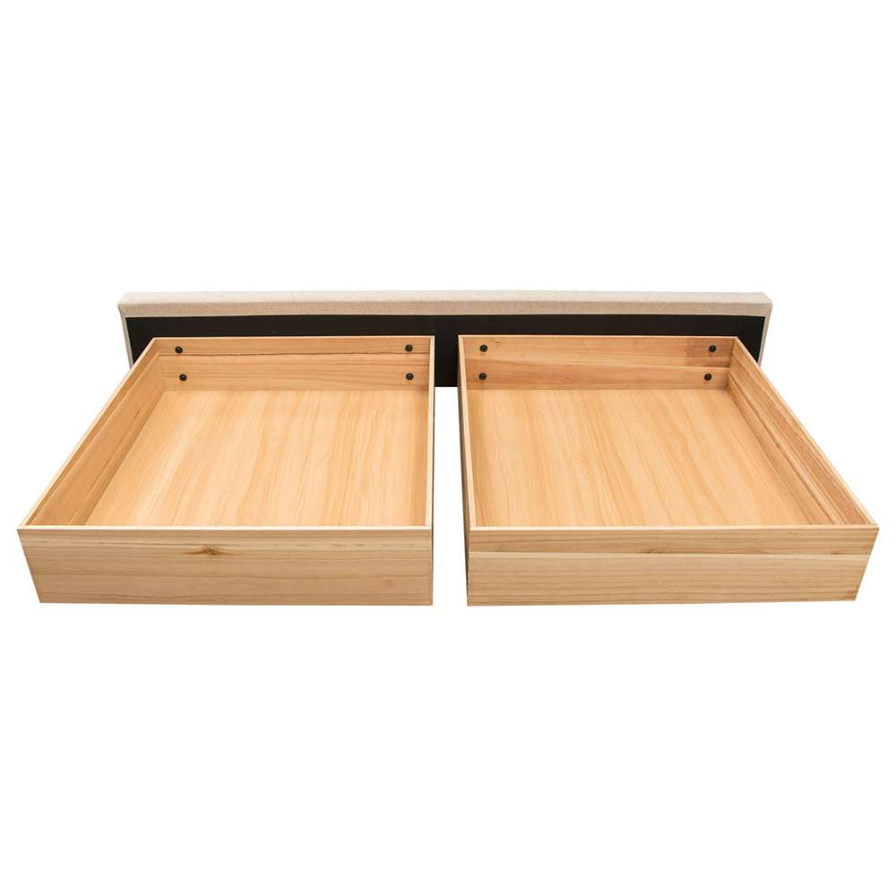 Diamond Sofa - Beverly Queen Bed with Integrated Footboard Storage Unit & Accent Wings in Sand Fabric - BEVERLYSDQUBED veiw 6