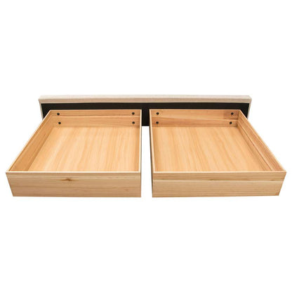 Diamond Sofa - Beverly Queen Bed with Integrated Footboard Storage Unit & Accent Wings in Sand Fabric - BEVERLYSDQUBED veiw 6