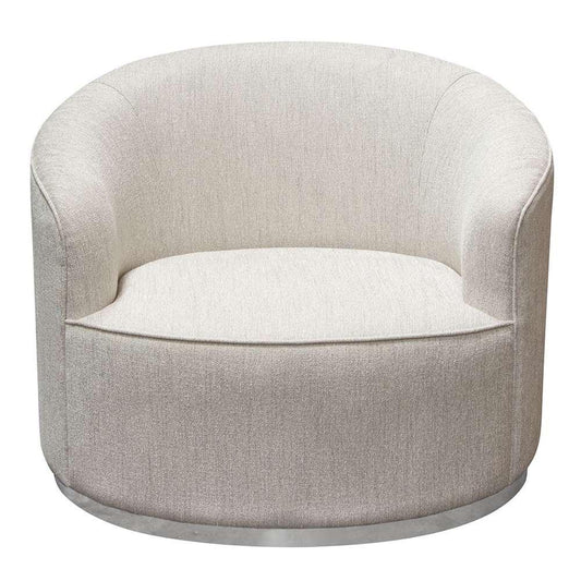 Diamond Sofa - Raven Chair in Light Cream Fabric w/ Brushed Silver Accent Trim - RAVENCHCM veiw 2