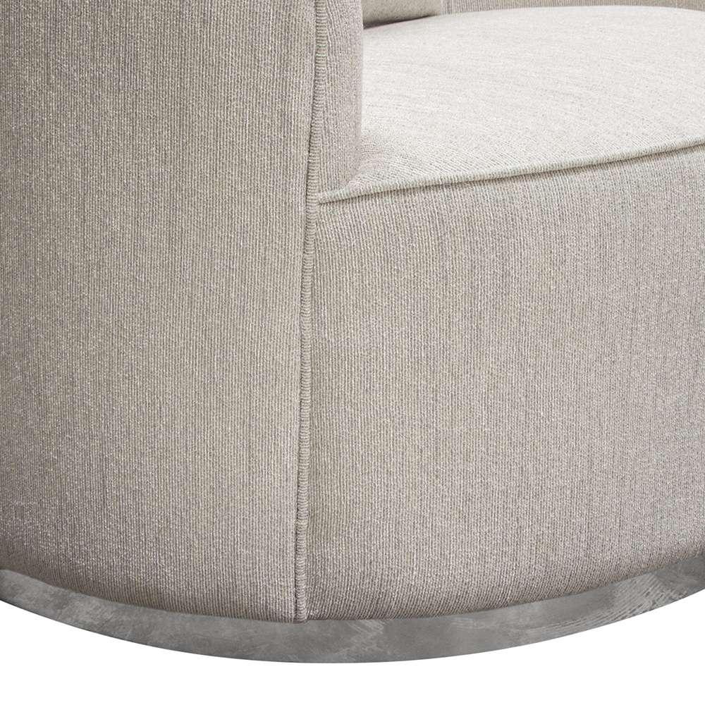 Diamond Sofa - Raven Chair in Light Cream Fabric w/ Brushed Silver Accent Trim - RAVENCHCM veiw 3